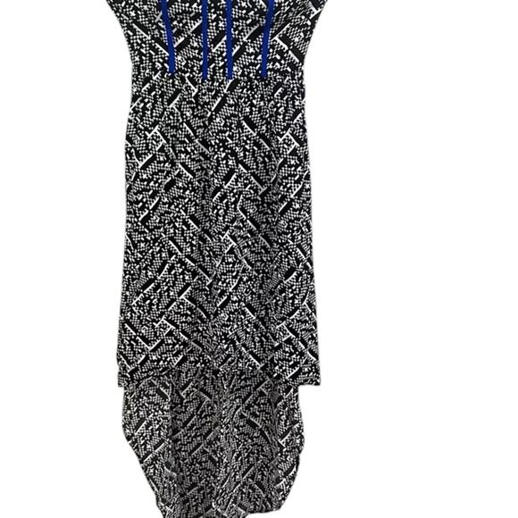 Xhilaration Strapless Black And White High Low Dress Blue Accents Size XS - Picture 6 of 8